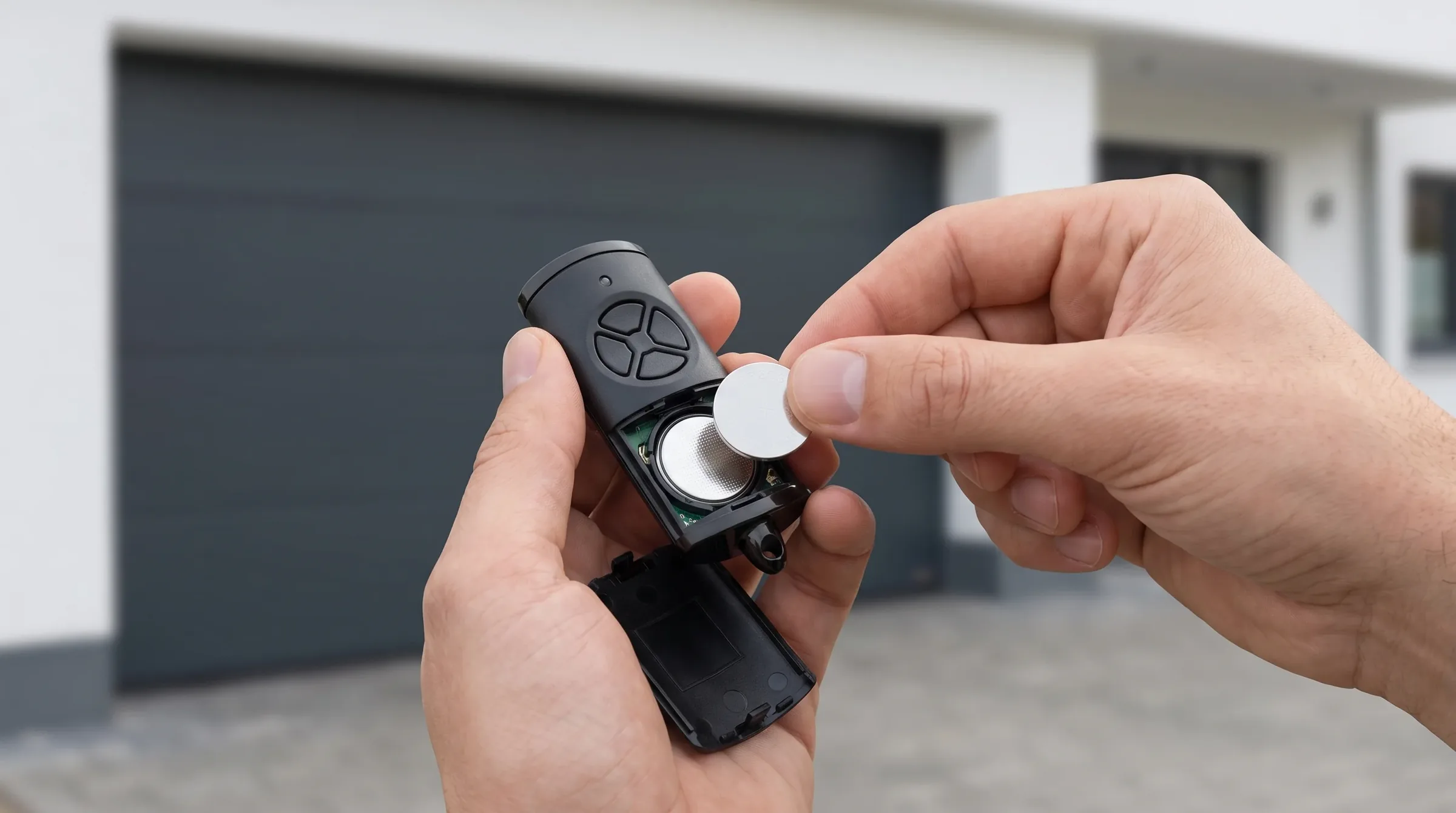 Remplacement de la pile bouton d'une télécommande de porte de garage