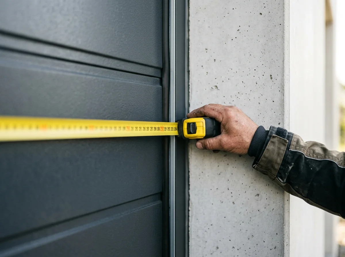 Prise de mesures d'une porte de garage