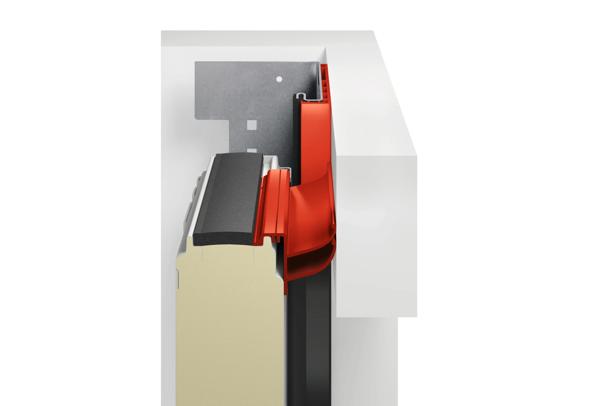 Détail du ThermoFrame sur porte industrielle SPU 67 Thermo