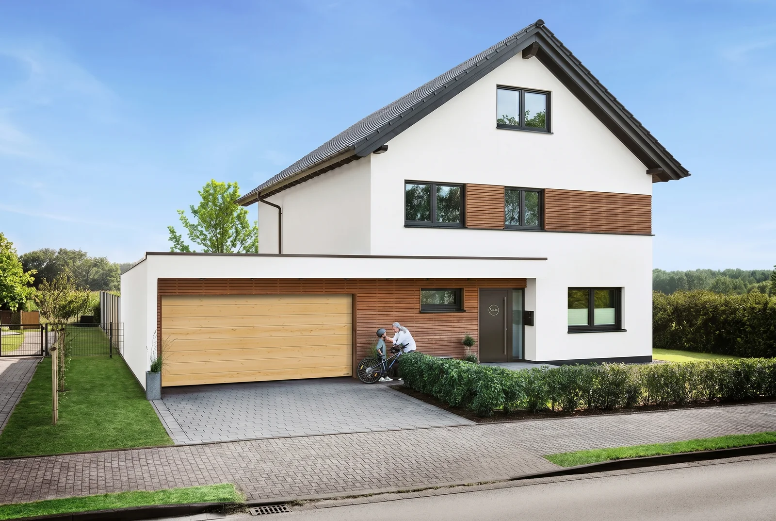 Porte de garage sectionnelle en bois massif Hörmann