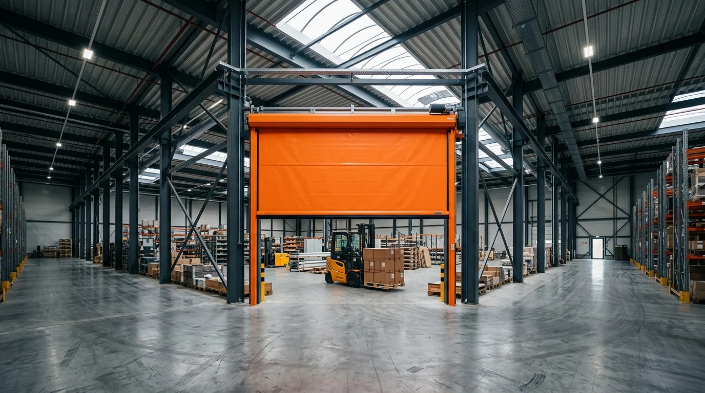 Porte rapide Hörmann V 6030 SEL en entrepôt logistique avec chariot élévateur